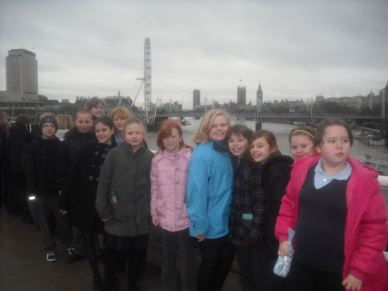 Looking out towards the London Eye and Big Ben